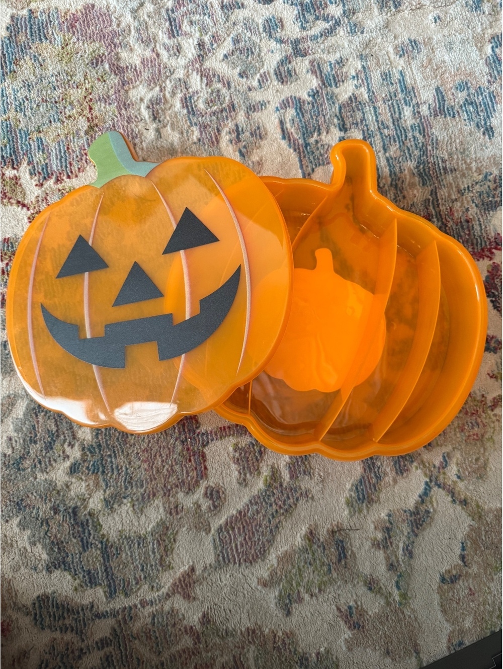 CWC Orange Pumpkin-Shaped Snack Box Halloween Candy Container